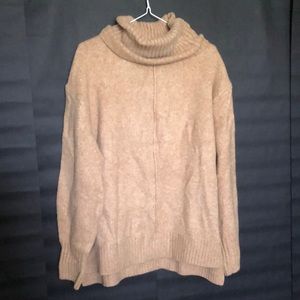 H&M knit camel turtleneck sweater